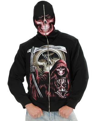 Adult Men's Grim Reaper Black Hoodie Sweatshirt