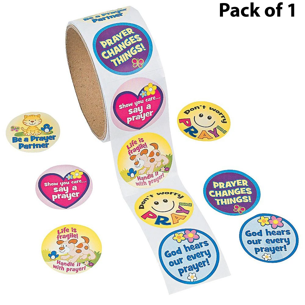 Religious Prayer Stickers Roll