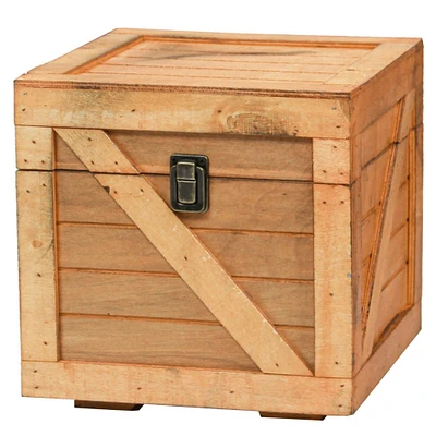 Vintiquewise Stackable Wooden Cargo Crate Style Storage Chest