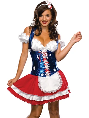 Adults Womens Fire Cracker Deluxe  Patriot Costume