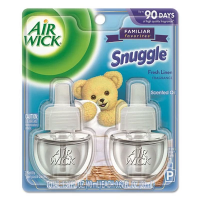 Air Wick Scented Oil Twin Refill, Fresh Linen, 0.67 oz, 2/Pack, 6/Carton