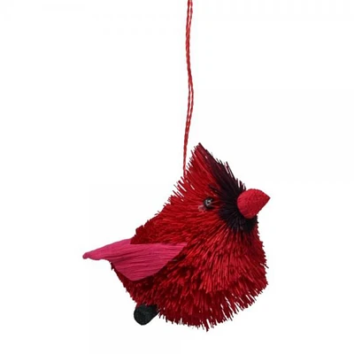 GC Home & Garden 4” Red Bristle Brush Handcrafted Cardinal Hanging Figurine Ornament