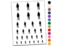 Man Person Silhouette Temporary Tattoo Water Resistant Fake Body Art Set Collection