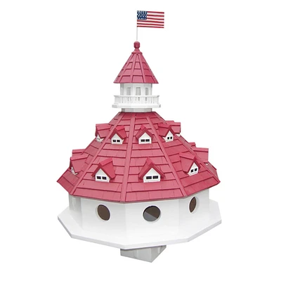 CC Outdoor Living 27" Red and White Hotel California Purple Martin Post-Mount Wild Birdhouse