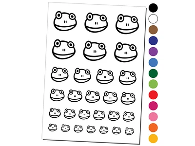 Cute Frog Face Temporary Tattoo Water Resistant Fake Body Art Set Collection