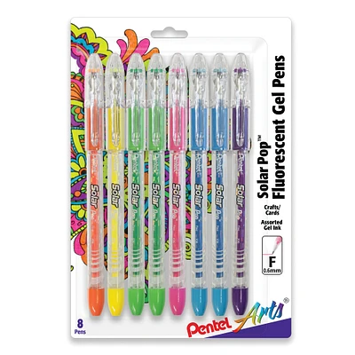 Pentel Solar Pop Neon Gel Pen Set, 8-Colors