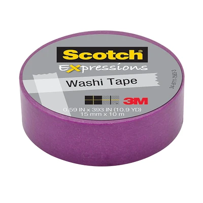 3M Expressions Washi Tape, .59" x 393", Purple