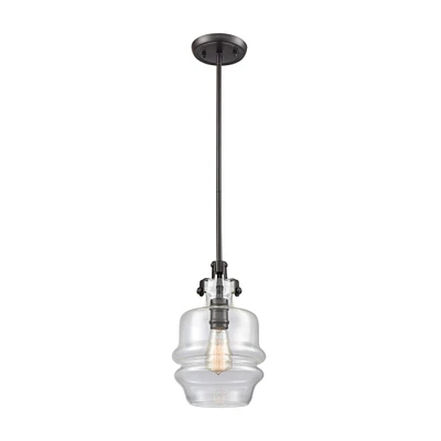 Elk Showroom Zumbia 1-Light Mini Pendant in Oil Rubbed Bronze with Clear Glass