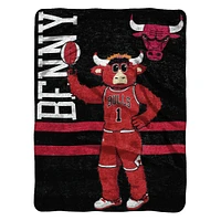 Sleep Squad Chicago Bulls Benny the Bull Mascot 60” x 80” Raschel Plush Basketball Blanket