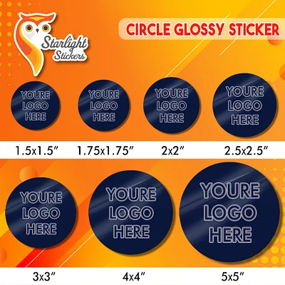 100 Glossy Circle Labels on a Roll with your logo or artwork