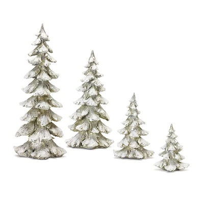 Melrose Set of 4 Frosted Christmas Tree Tabletop Decors 18"