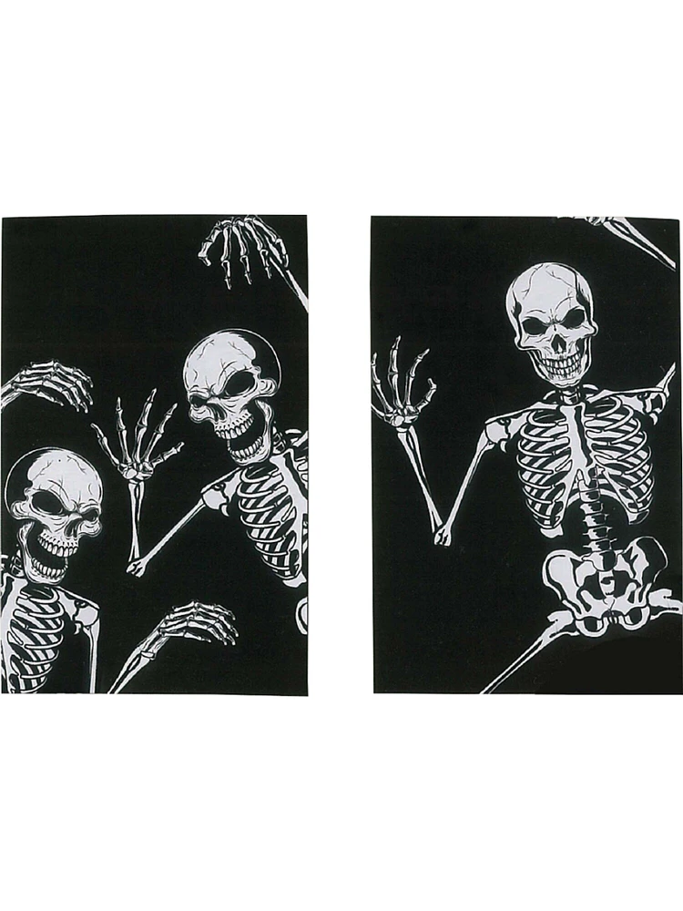 Set of 2 Skeleton Halloween Window Poster Cling Decals
