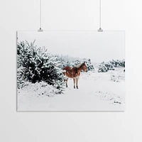 Horse In Snow by Tanya Shumkina  Poster Art Print - Americanflat