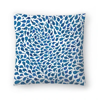 Blue Whales by Elena ONeill Throw Pillow Americanflat Decorative Pillow