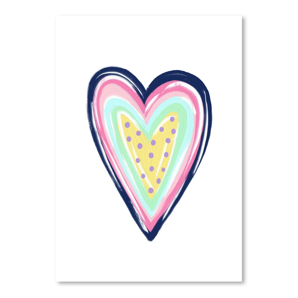 Heart Navy Pink by Lisa Nohren  Poster Art Print - Americanflat