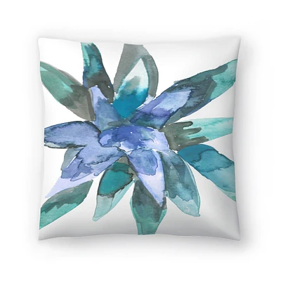 Watercolor Blue And Green Succulent 3 Americanflat Decorative Pillow