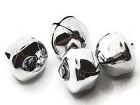 4 30mm Shiny Silver Jingle Bells Christmas Sleigh Bell Charms