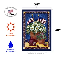American Daisies Decorative Patriotic Flag