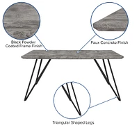 Merrick Lane Maya Rectangular Dining Table - Wood Finish Kitchen Table with Retro Hairpin Legs