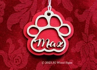 Dog Name Christmas Ornaments Gift Layered Wood JGWoodSigns Ornament Max-B6