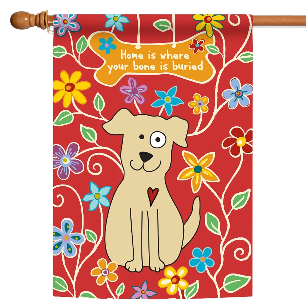 Dog Bone- Red Decorative Dog Flag