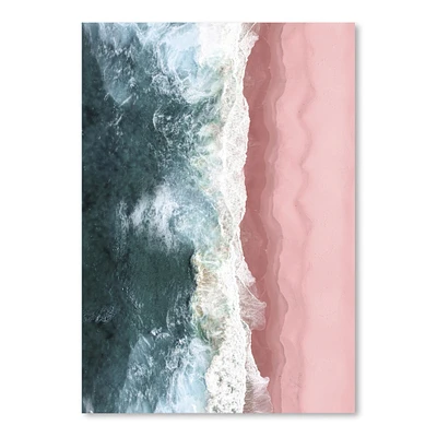 Pink Ocean Beach Top View by Tanya Shumkina  Poster Art Print - Americanflat
