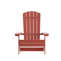 Merrick Lane Riviera Poly Resin Folding Adirondack Lounge Chair - All-Weather Indoor/Outdoor Patio Chair