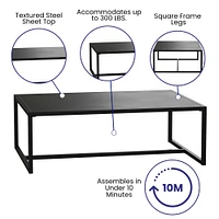 Merrick Lane Lakeland All-Weather Patio Coffee Table