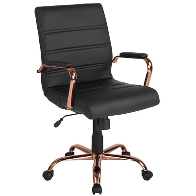 Merrick Lane Milano Contemporary Mid-Back Home Office Chair with Padded Arms