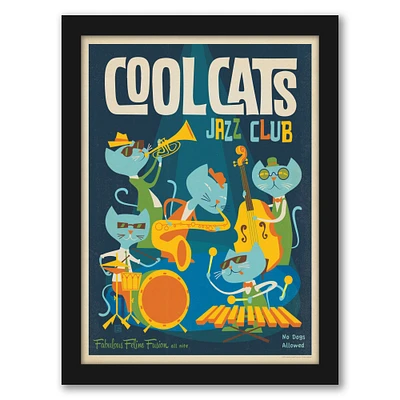 Cat Coolcatsjazz by Anderson Design Group Black Framed Print - Americanflat