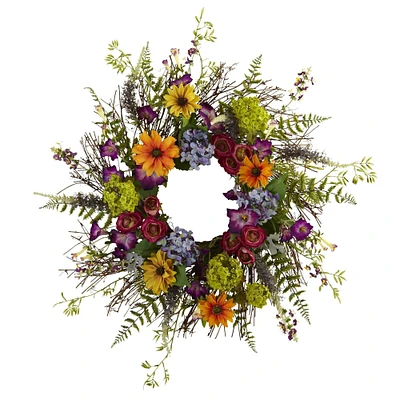 24” Spring Garden Artificial Wreath