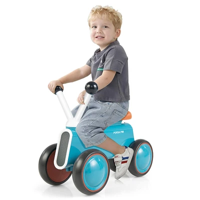 Gymax Baby Balance Bike for 10-24 Months Riding Toy No Pedal for Boys and Girls Blue
