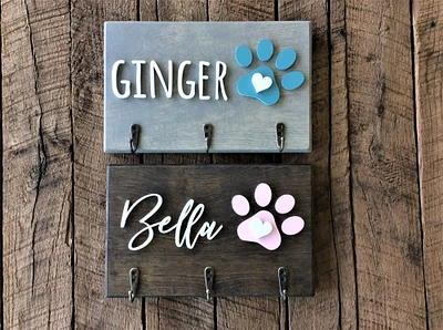 Personalized Dog Leash Holder, Custom Pet Leash Organizer