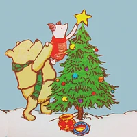 Pooh Bear Piglet Decorate the Christmas Tree Counted Cross Stitch Pattern