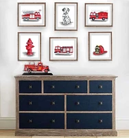 fire truck truck wall décor art prints for boy fireman nursery or bedroom