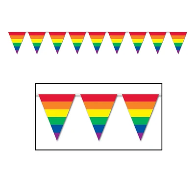 Rainbow Pennant Banner (Pack of 12)