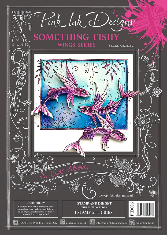 Pink Ink Designs  a Cut Above Something Fishy Stamp & Die Set