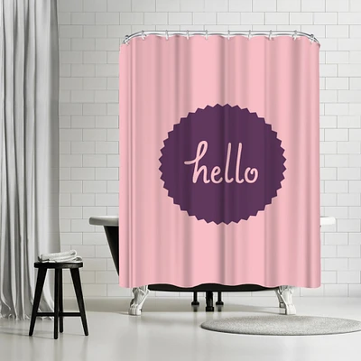 Hello by Motivated Type Shower Curtain 71" x 74"