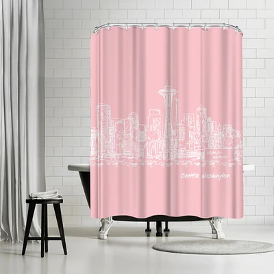 Skyline Seattle 9 by Brooke Witt Shower Curtain 71" x 74"