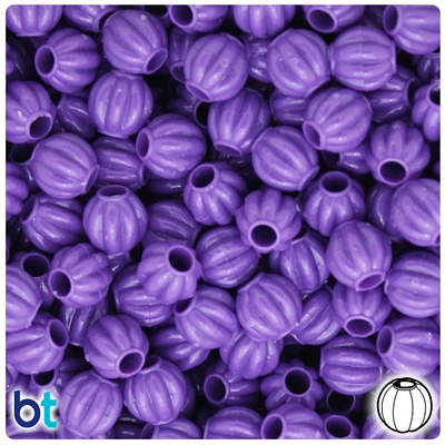 BeadTin Dark Lilac Opaque 10mm Melon Plastic Pony Beads (300pcs)