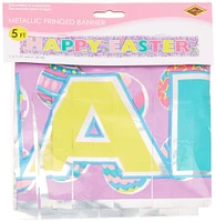 Metallic Happy Easter Fringe Banner (Pack of 12)