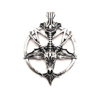 1, 4 or 20 Pieces: Silver Baphomet Pentagram Satan Pendants
