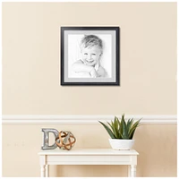 ArtToFrames 20x20" Matted Picture Frame with 16x16" Single Mat Photo Opening Framed in 1.25" Black and 2" Mat (FWM-4083-20x20)