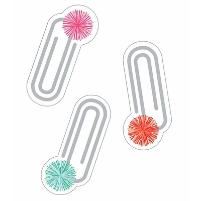 Black, White & Stylish Brights Paper Clips Mini Cut-Outs, Pack Of 56