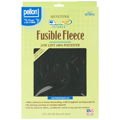 Pellon Fusible Fleece-Black 22"X36"
