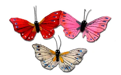 Midwest Design Butterfly 2.5" Feather Astd 2pc