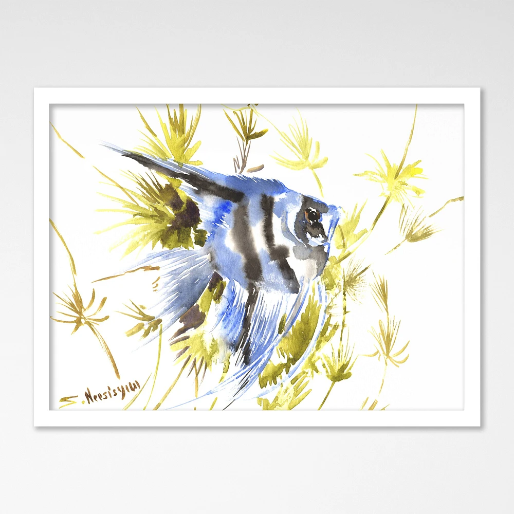 Angelfish Aquarium by Suren Nersisyan  Framed Print - Americanflat