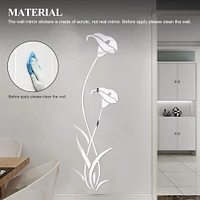 Removable 3D Mirror Flower Wall Sticker for DIY Home Decor