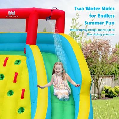 Double Side Inflatable Water Slide Park with Climbing Wall for Outdoor