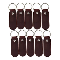 2 Sided Leather Key Chains 10 Pack-Customize it for Promotional Gifts, Fundraising, Events, Wedding - Engrave on Both Sides